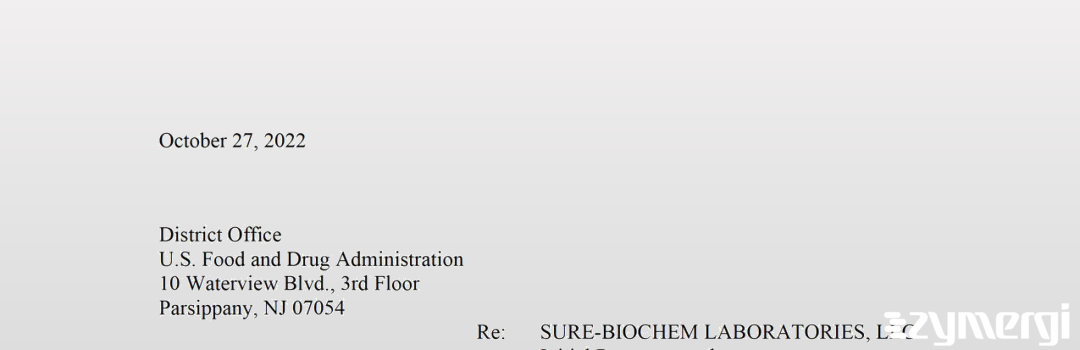 FDANews 483R Sure-Biochem Laboratories, LLC Oct 7 2022 top