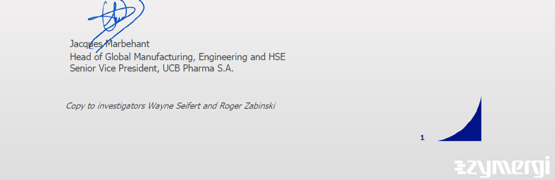 Wayne E. Seifert FDA Investigator Roger F. Zabinski FDA Investigator 