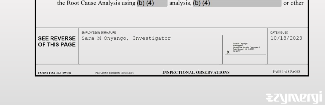 Sara M. Onyango FDA Investigator