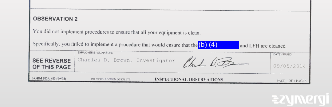 Charles D. Brown FDA Investigator 