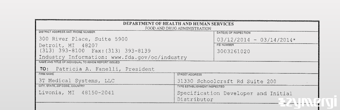 FDANews 483 3T Medical Systems, LLC Mar 14 2014 top