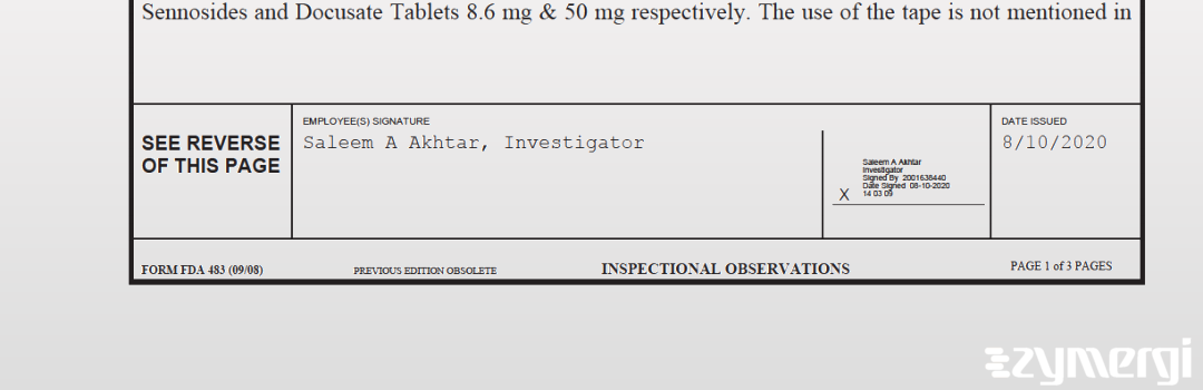 Saleem A. Akhtar FDA Investigator 