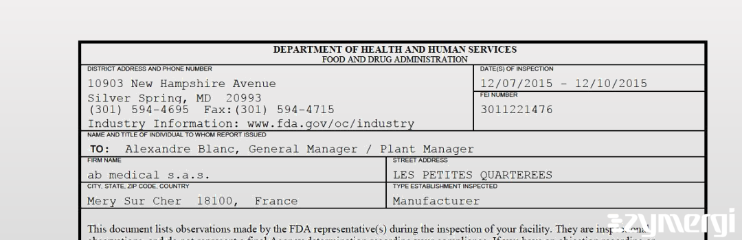 FDANews 483 ABMEDICA SAS Dec 10 2015 top