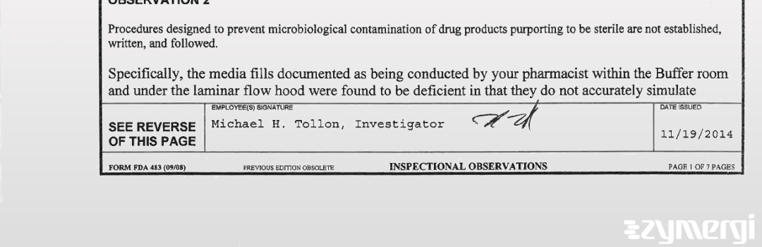 Michael H. Tollon FDA Investigator