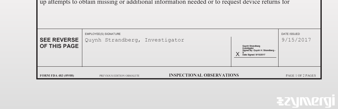 Quynh Strandberg FDA Investigator