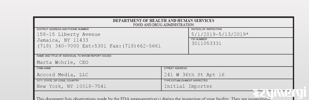 FDANews 483 Accord Media, LLC May 13 2019 top