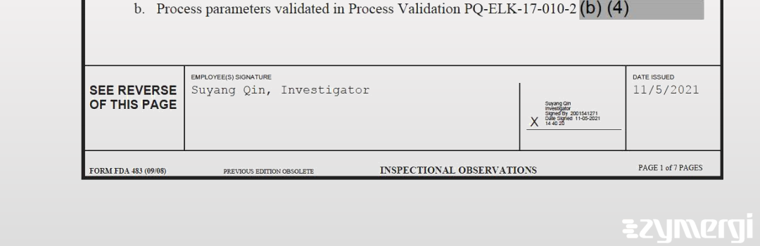 Suyang Qin FDA Investigator