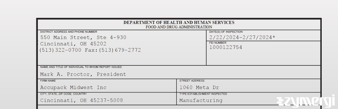 FDANews 483 Accupack Midwest Inc Feb 27 2024 top