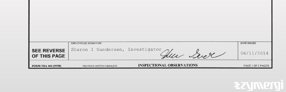 Sharon I. Gundersen FDA Investigator