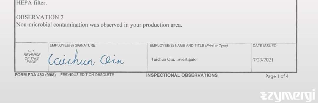 Taichun Qin FDA Investigator