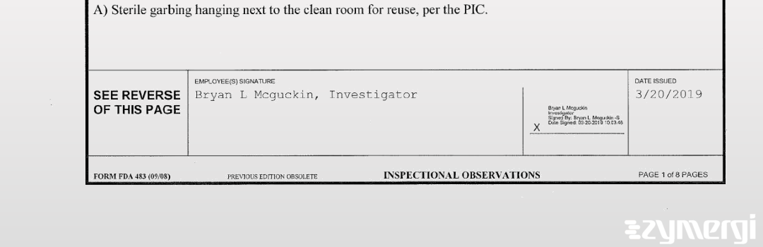 Bryan L. McGuckin FDA Investigator 