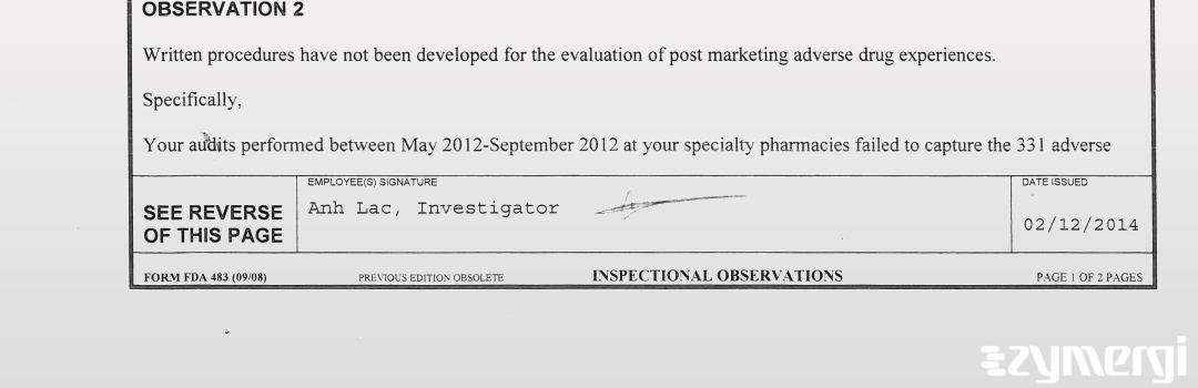 Anh Lac FDA Investigator