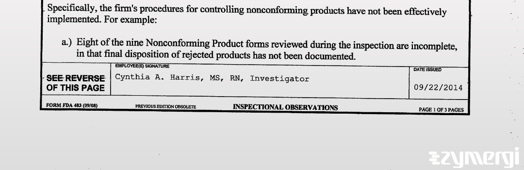 Cynthia A. Harris FDA Investigator