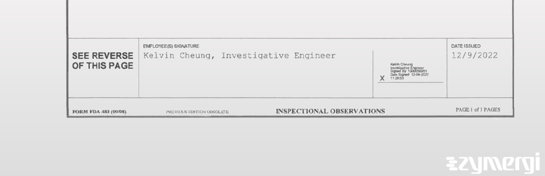 Kelvin Cheung FDA Investigator 