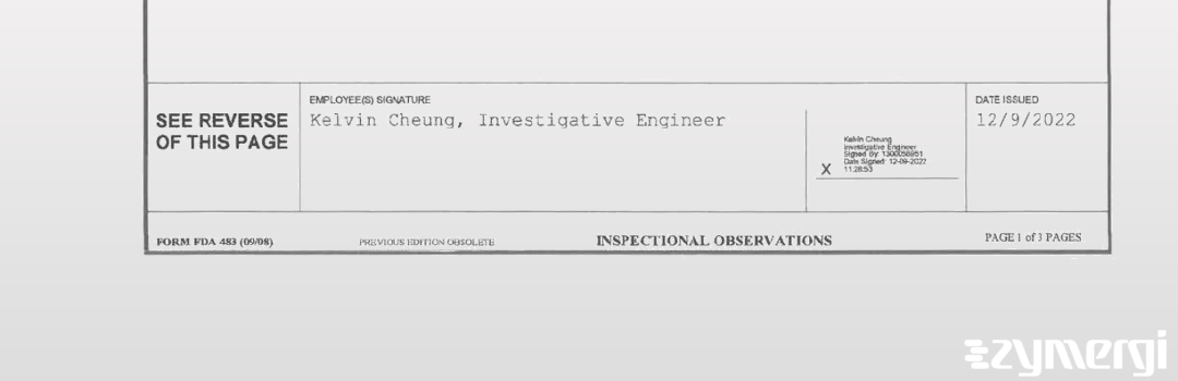 Kelvin Cheung FDA Investigator