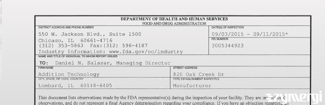 FDANews 483 Addition Technology Sep 11 2015 top