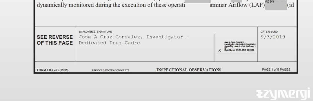 Jose A. Cruz Gonzalez FDA Investigator Cruz Gonzalez, Jose A FDA Investigator 