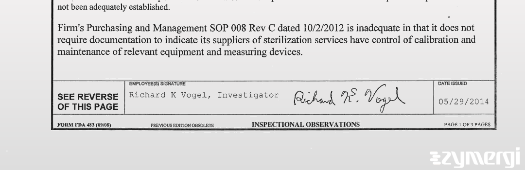 Richard K. Vogel FDA Investigator