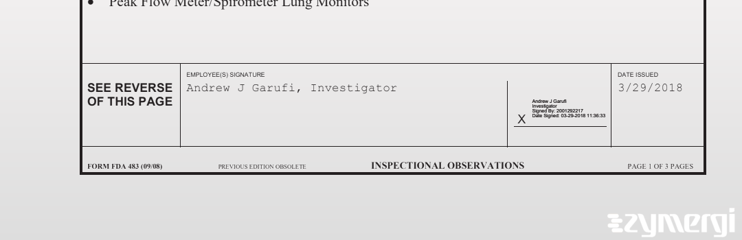 Andrew J. Garufi FDA Investigator 