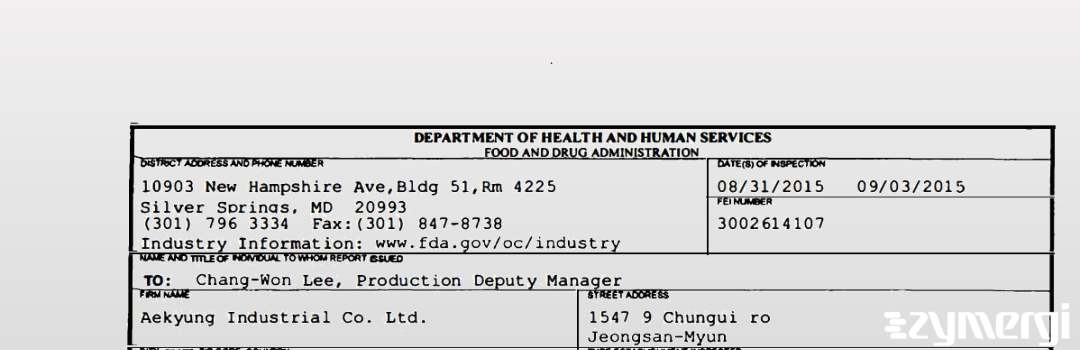 FDANews 483 Aekyung Industrial Co. Ltd. Sep 3 2015 top