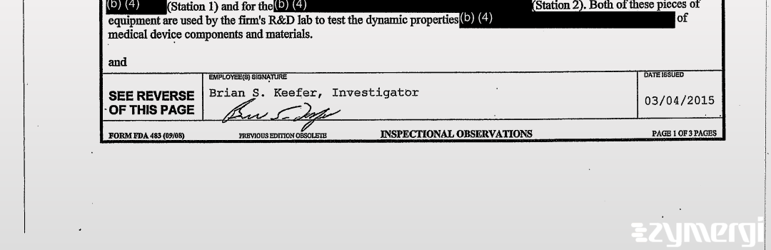 Brian S. Keefer FDA Investigator