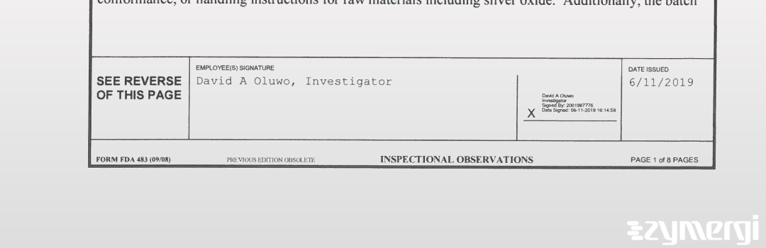 David A. Oluwo FDA Investigator