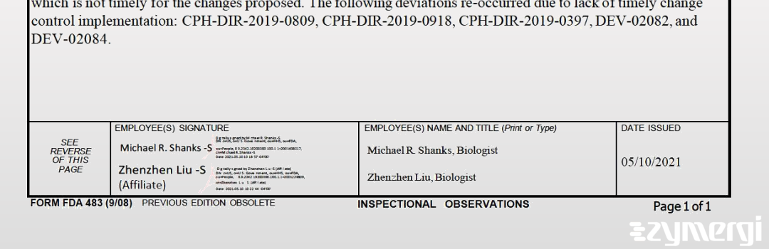 Michael Shanks FDA Investigator