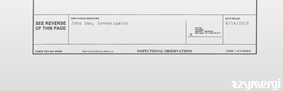 John Dan FDA Investigator
