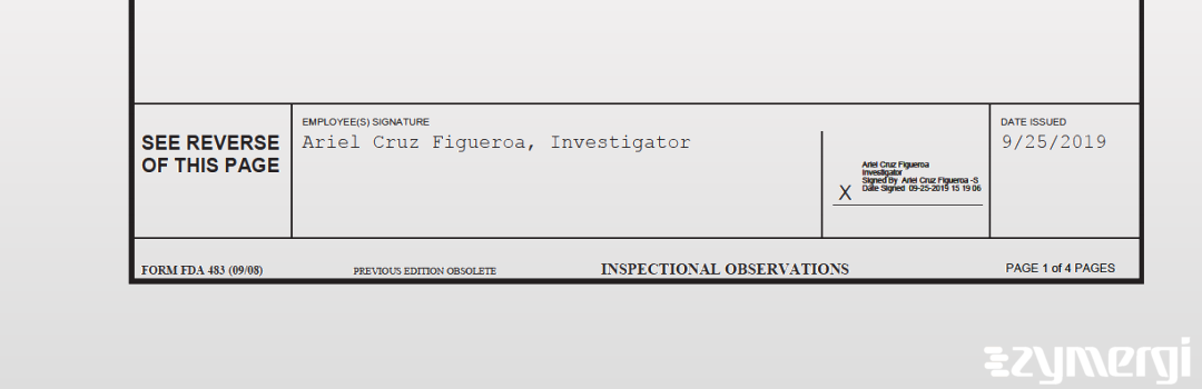 Ariel Cruz Figueroa FDA Investigator Cruz Figueroa, Ariel FDA Investigator 