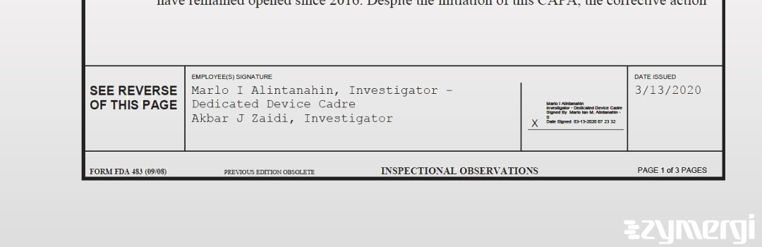 Marlo-Ian M. Alintanahin FDA Investigator