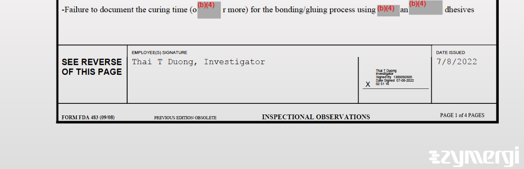 Thai T. Duong FDA Investigator