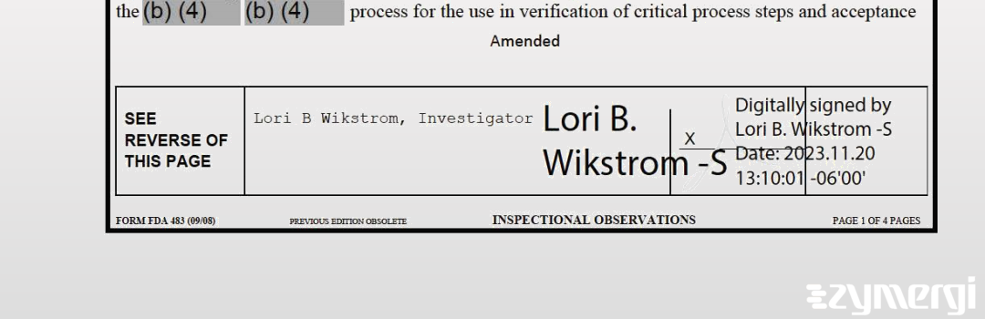 Lori B. Wikstrom FDA Investigator 