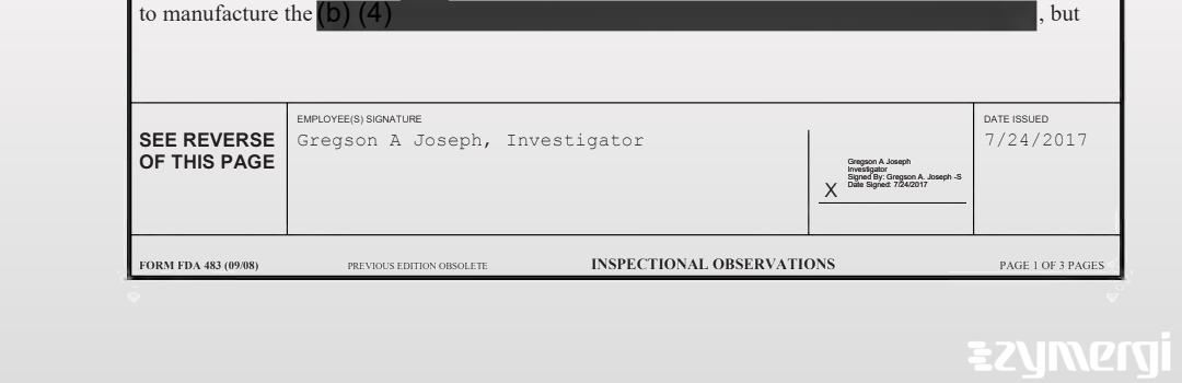 Gregson A. Joseph FDA Investigator