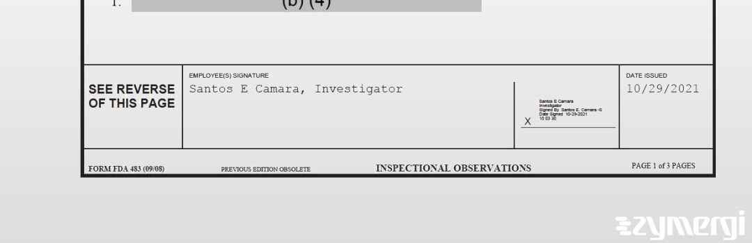 Santos E. Camara FDA Investigator