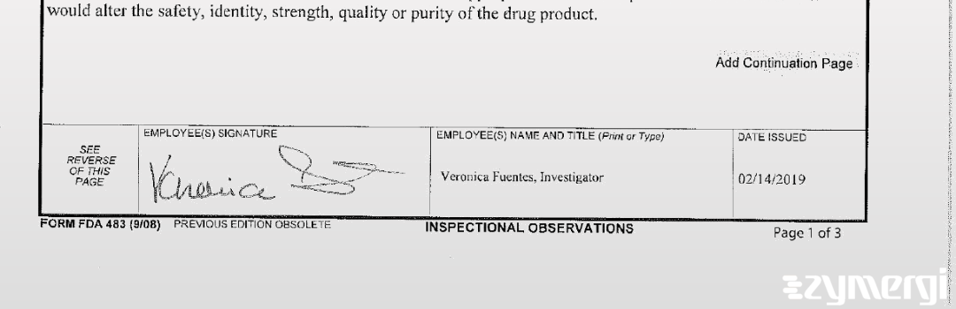 Veronica Fuentes FDA Investigator Steven J. Rush FDA Investigator 