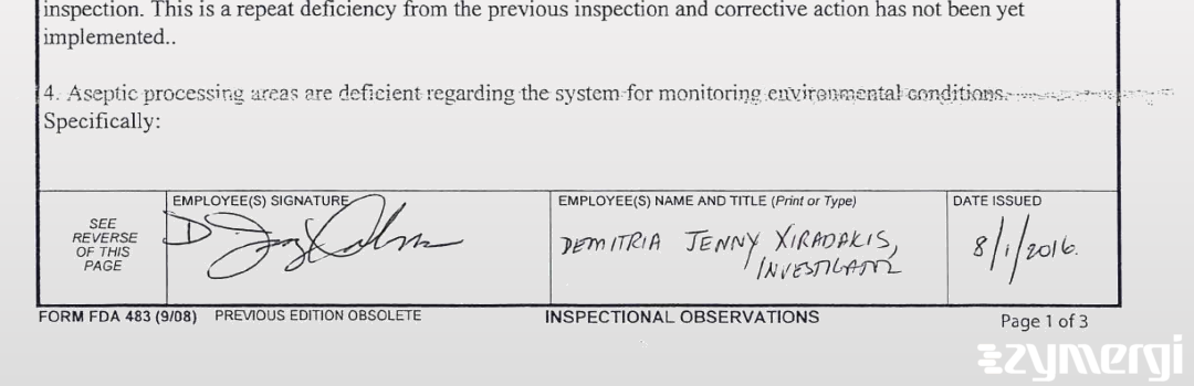 Demitria J. Xiradakis FDA Investigator