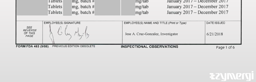 Jose A. Cruz Gonzalez FDA Investigator Cruz Gonzalez, Jose A FDA Investigator 