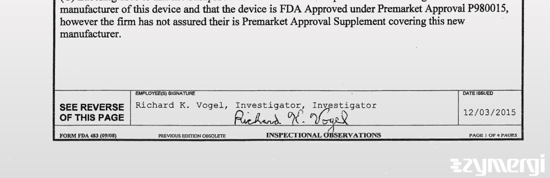 Richard K. Vogel FDA Investigator 