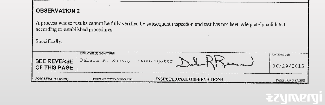 Debara R. Reese FDA Investigator