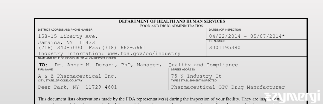 FDANews 483 Allegiant Health May 7 2014 top