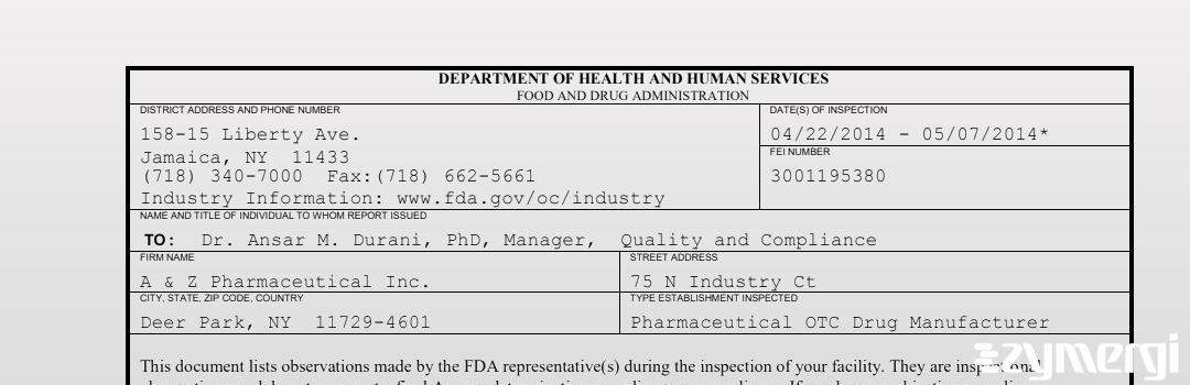FDANews 483 Allegiant Health May 7 2014 top