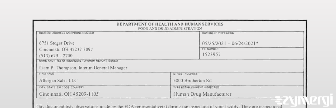 FDANews 483 Allergan Sales LLC Jun 24 2021 top