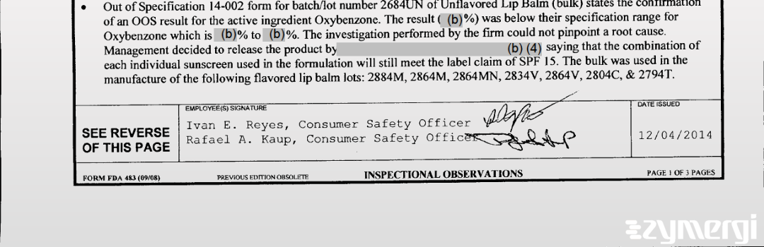 Ivan E. Reyes FDA Investigator Rafael A. Kaup FDA Investigator