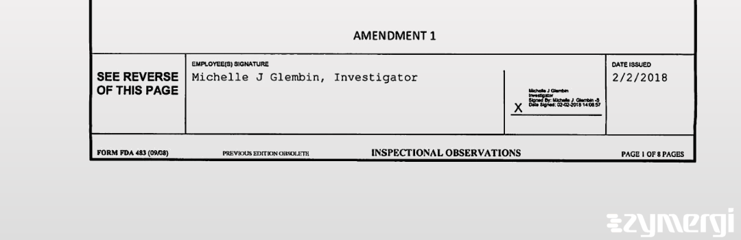 Michelle J. Glembin FDA Investigator 