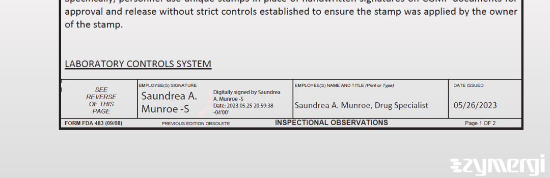 Saundrea A. Munroe FDA Investigator