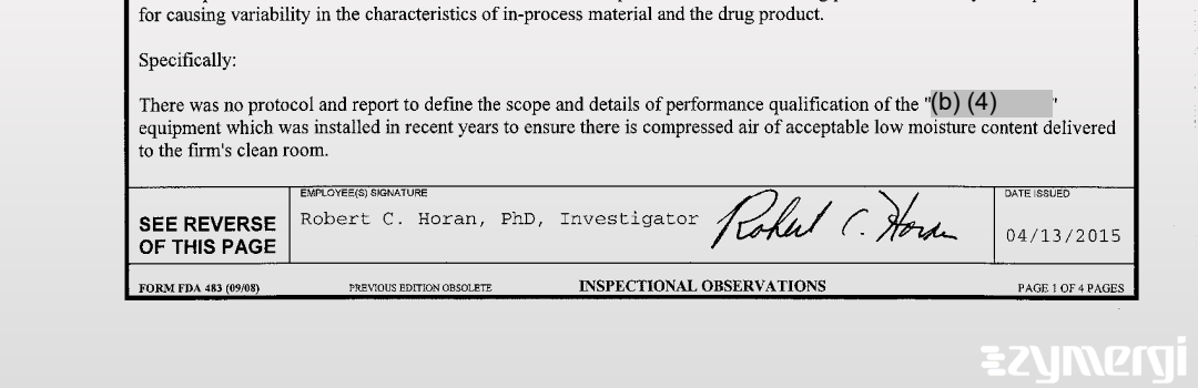 Robert C. Horan FDA Investigator 