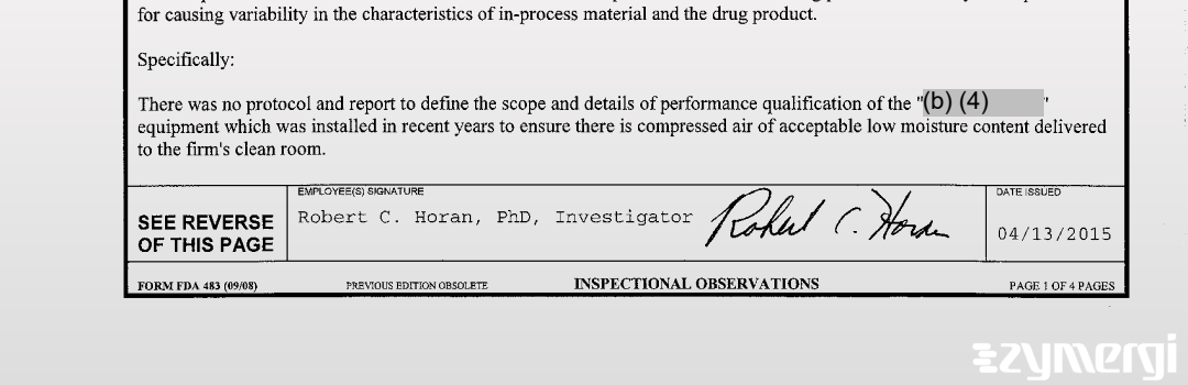 Robert C. Horan FDA Investigator