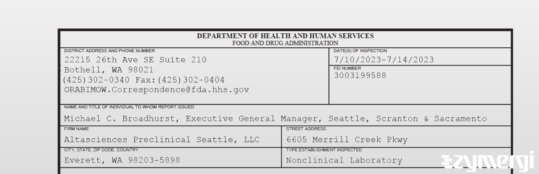 FDANews 483 Altasciences Preclinical Seattle, LLC Jul 14 2023 top