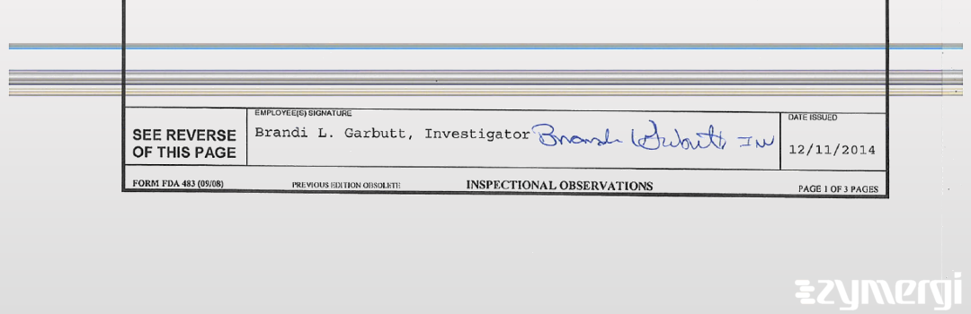 Brandi L. Garbutt FDA Investigator 