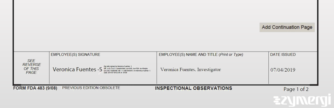 Veronica Fuentes FDA Investigator 